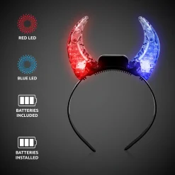 Outlet Windy City Novelties LED Multi-Color Crystal Devil Horns Headband