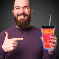 Hot Windy City Novelties LED Neon Orange Skull Cup