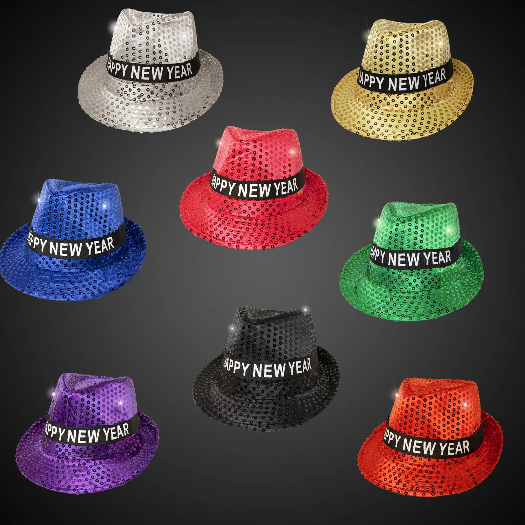 Discount Windy City Novelties LED New Years Sequin Fedoras