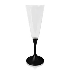 Sale Windy City Novelties LED 7 oz. Clear Champagne Glass Black Stem