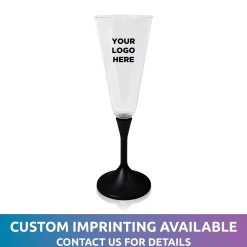 Sale Windy City Novelties LED 7 oz. Clear Champagne Glass Black Stem