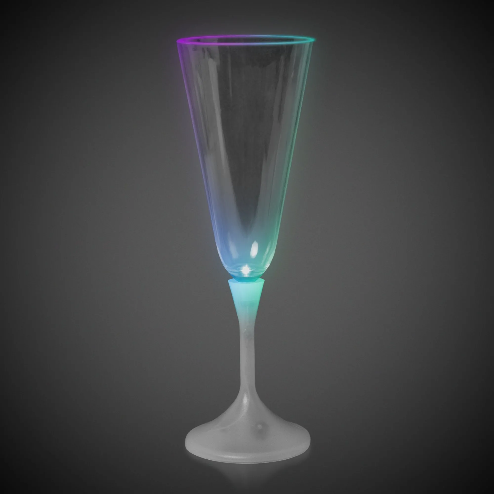 Clearance Windy City Novelties LED 7 oz. Clear Champagne Glass White Stem