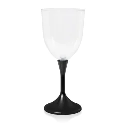 New Windy City Novelties LED 10 oz. Clear Wine Glass Black Stem