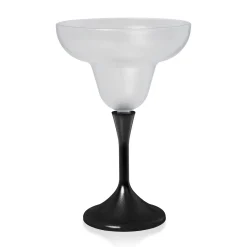 New Windy City Novelties LED 10 oz. Frosted Margarita Glass Black Stem