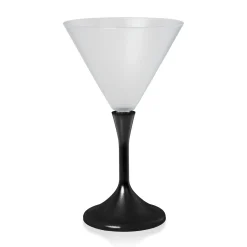 Outlet Windy City Novelties LED 7 oz. Frosted Martini Glass With Black Stem