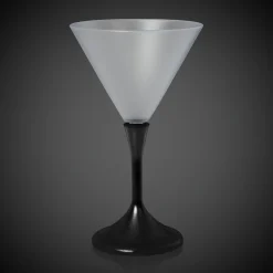 Outlet Windy City Novelties LED 7 oz. Frosted Martini Glass With Black Stem