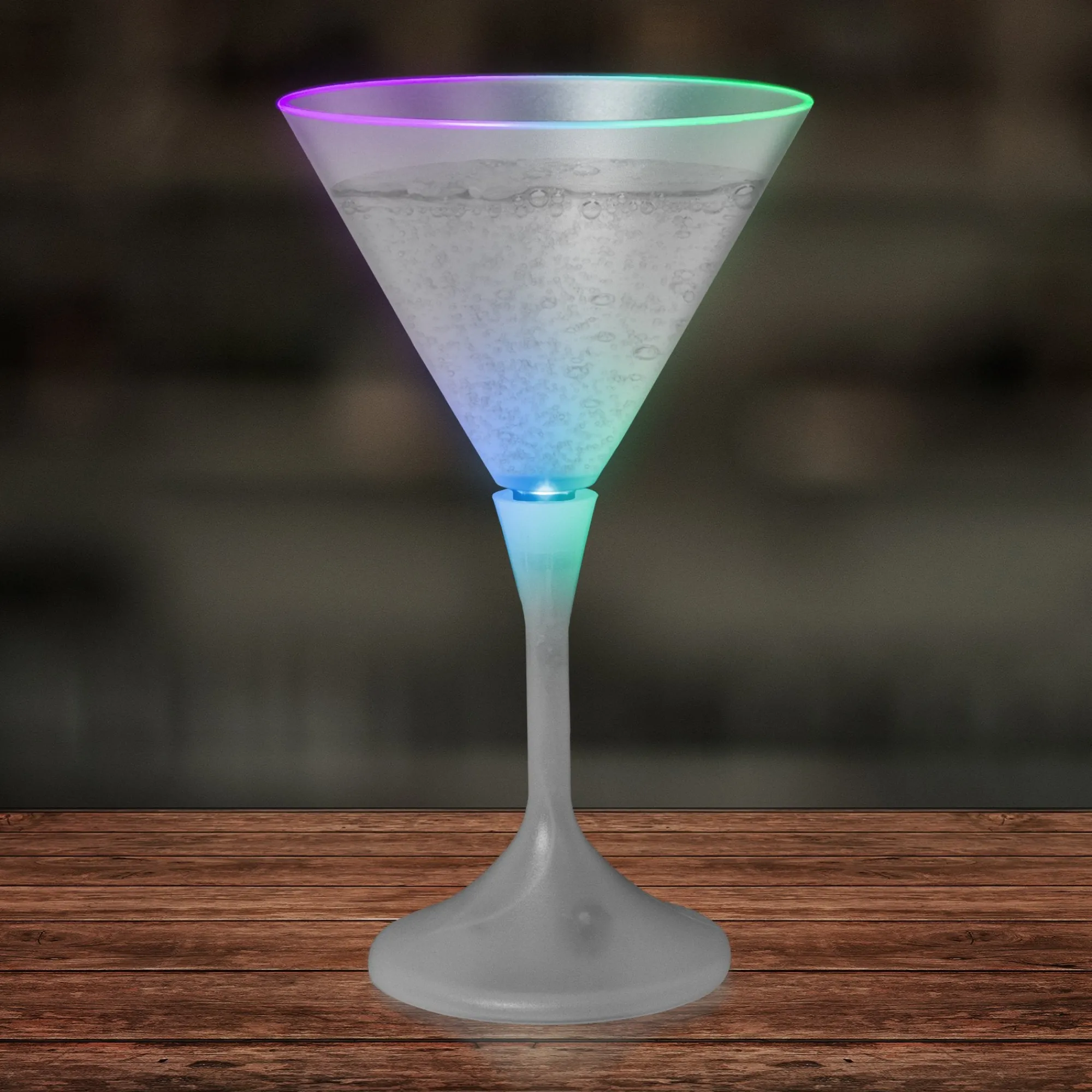Best Windy City Novelties LED 7 oz. Frosted Martini Glass With White Stem