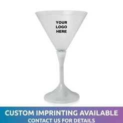 Best Windy City Novelties LED 7 oz. Frosted Martini Glass With White Stem