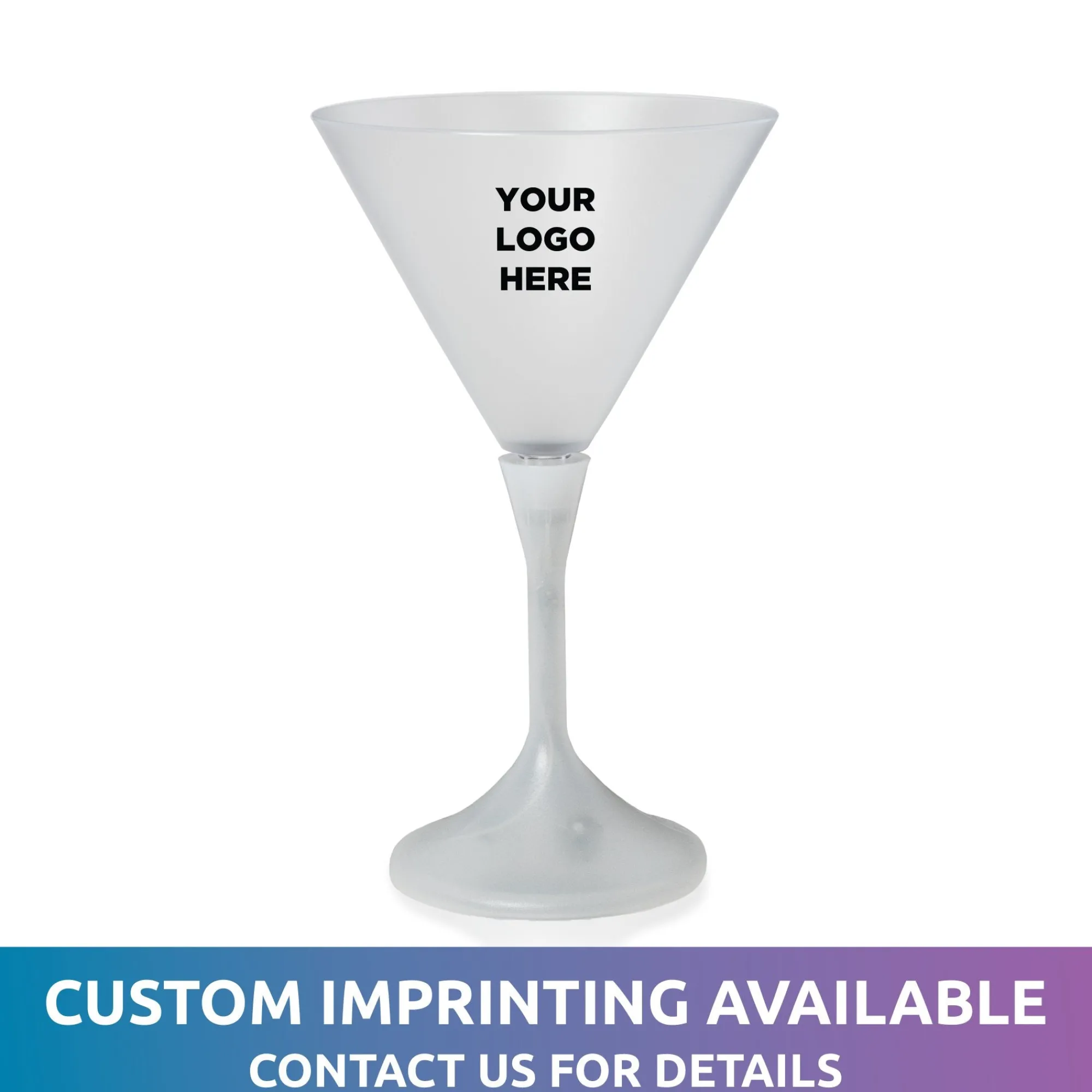 Best Windy City Novelties LED 7 oz. Frosted Martini Glass With White Stem