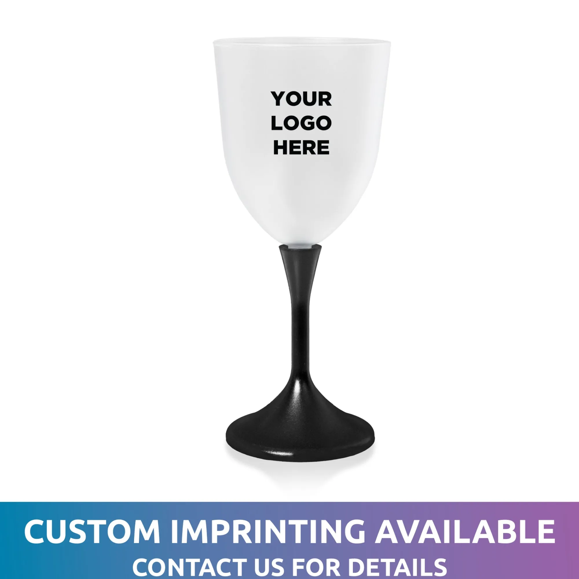 Clearance Windy City Novelties LED 10 oz. Frosted Wine Glass Black Stem