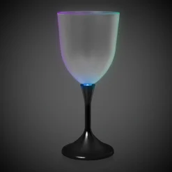 Clearance Windy City Novelties LED 10 oz. Frosted Wine Glass Black Stem