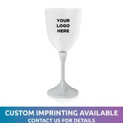 Windy City Novelties LED 10 oz. Frosted Wine Glass White Stem