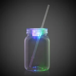 Hot Windy City Novelties LED 20 oz. Mason Jar with Straw