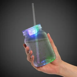 Hot Windy City Novelties LED 20 oz. Mason Jar with Straw