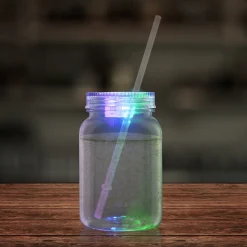 Hot Windy City Novelties LED 20 oz. Mason Jar with Straw