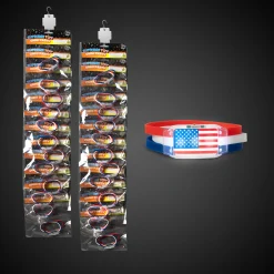 Best Windy City Novelties LED Patriotic Bracelets Retail Hanging Display