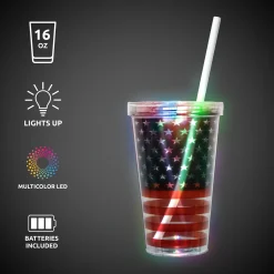 Online Windy City Novelties LED Patriotic Double Wall 16 oz. Cup
