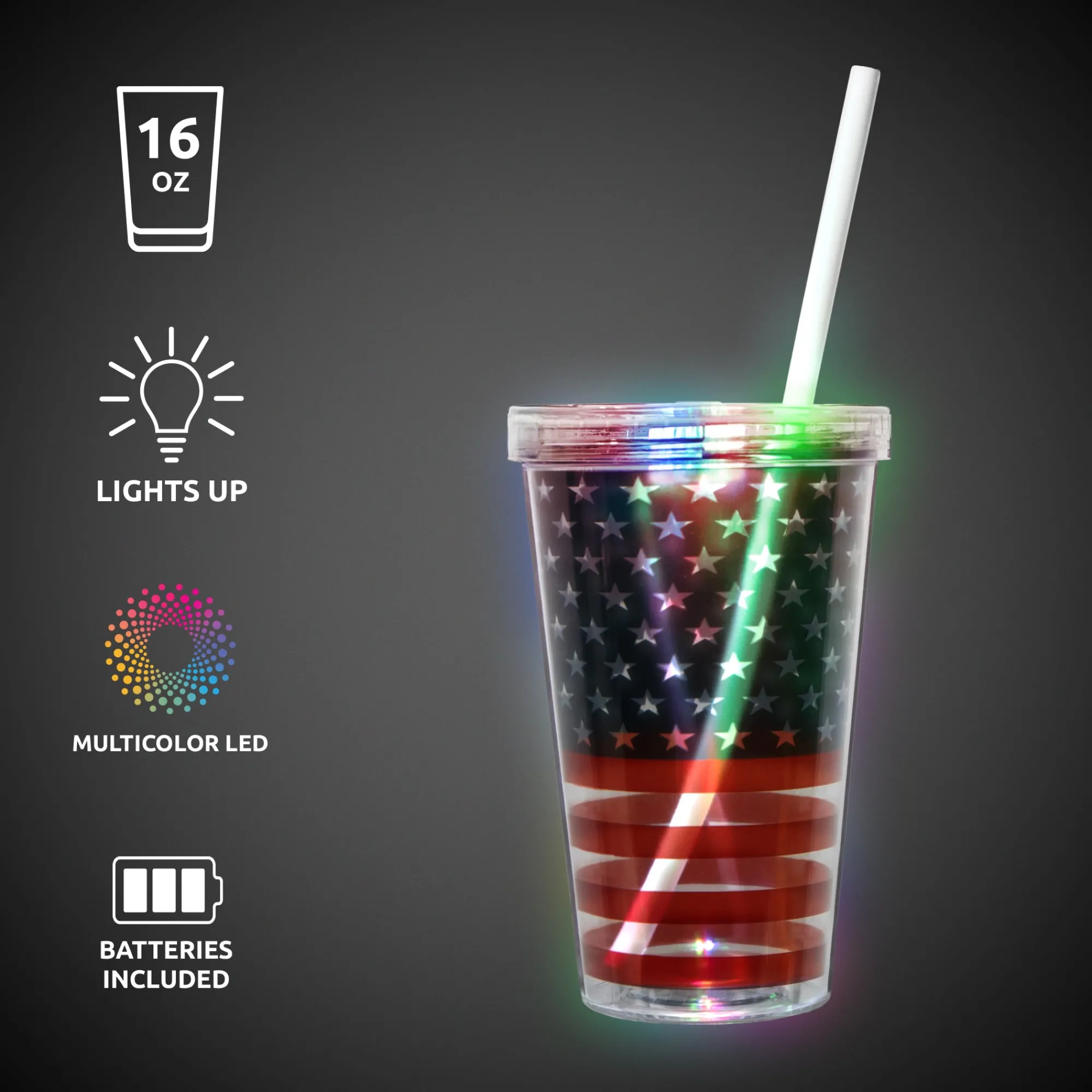 Online Windy City Novelties LED Patriotic Double Wall 16 oz. Cup