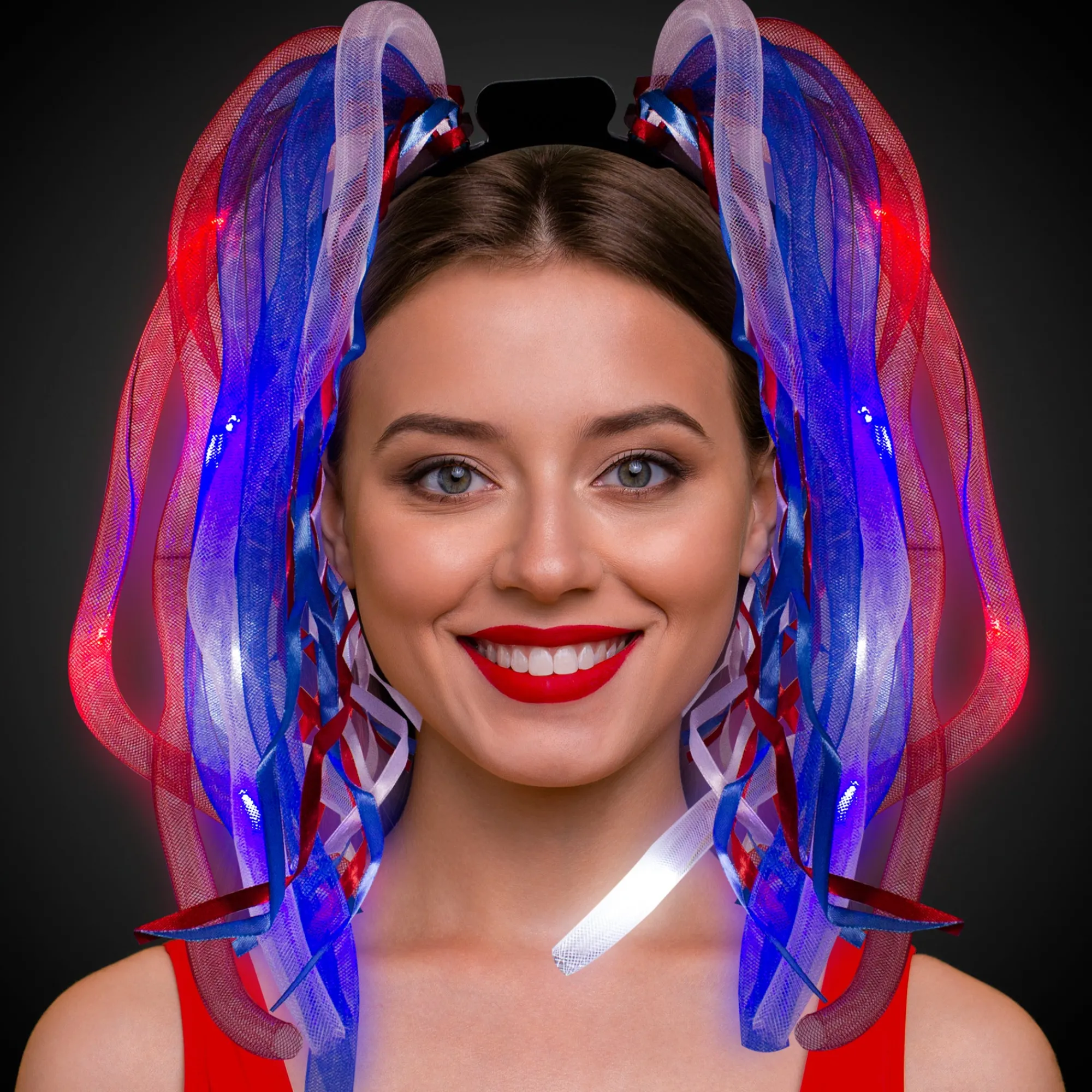 New Windy City Novelties LED Patriotic Dreads Headband