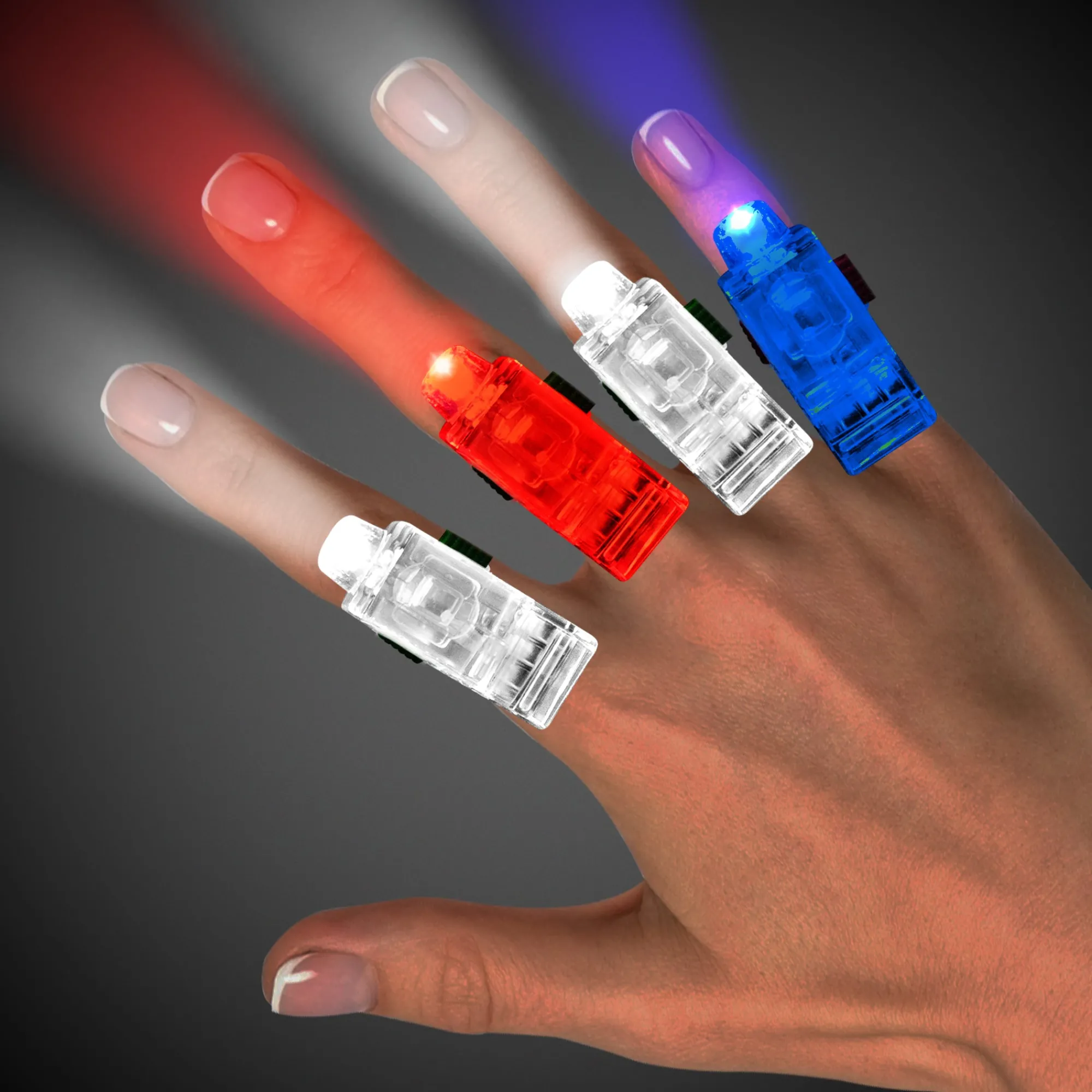 New Windy City Novelties LED Patriotic Finger Lights Retail Hanging Display