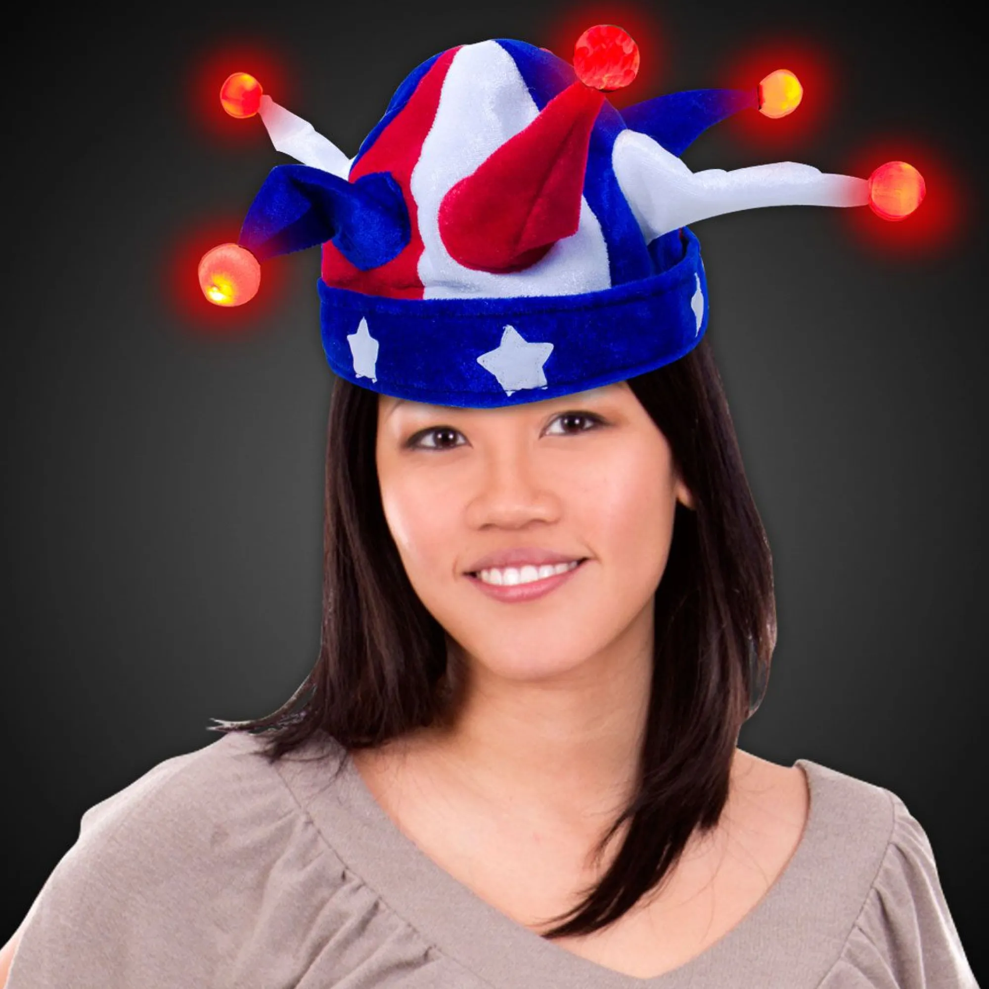 Sale Windy City Novelties LED Patriotic Jester Hat