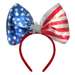 Discount Windy City Novelties LED Patriotic Sequin Bow Headband