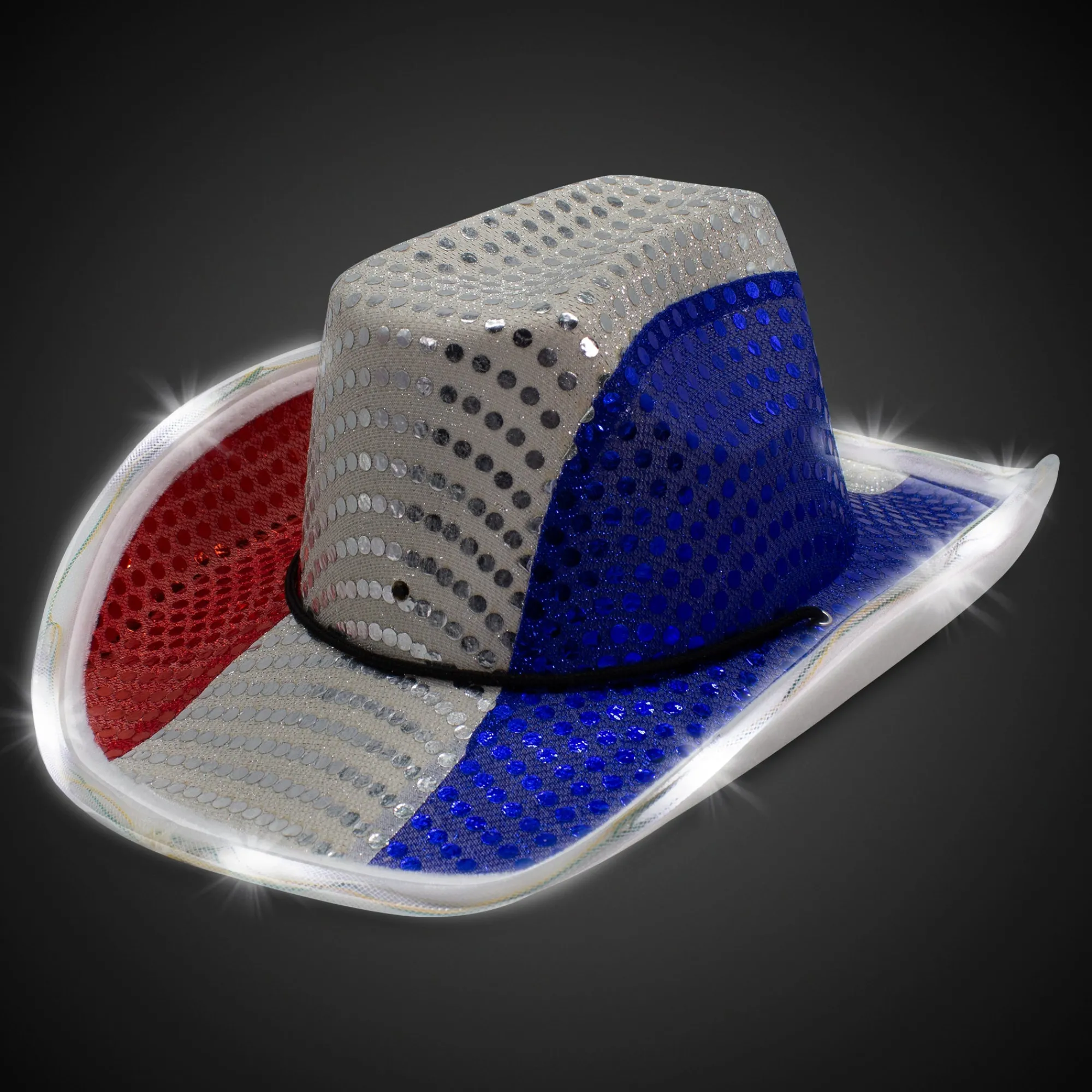 Hot Windy City Novelties LED Patriotic Sequin Cowboy Hat