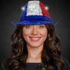 Hot Windy City Novelties LED Patriotic Sequin Fedora Hat