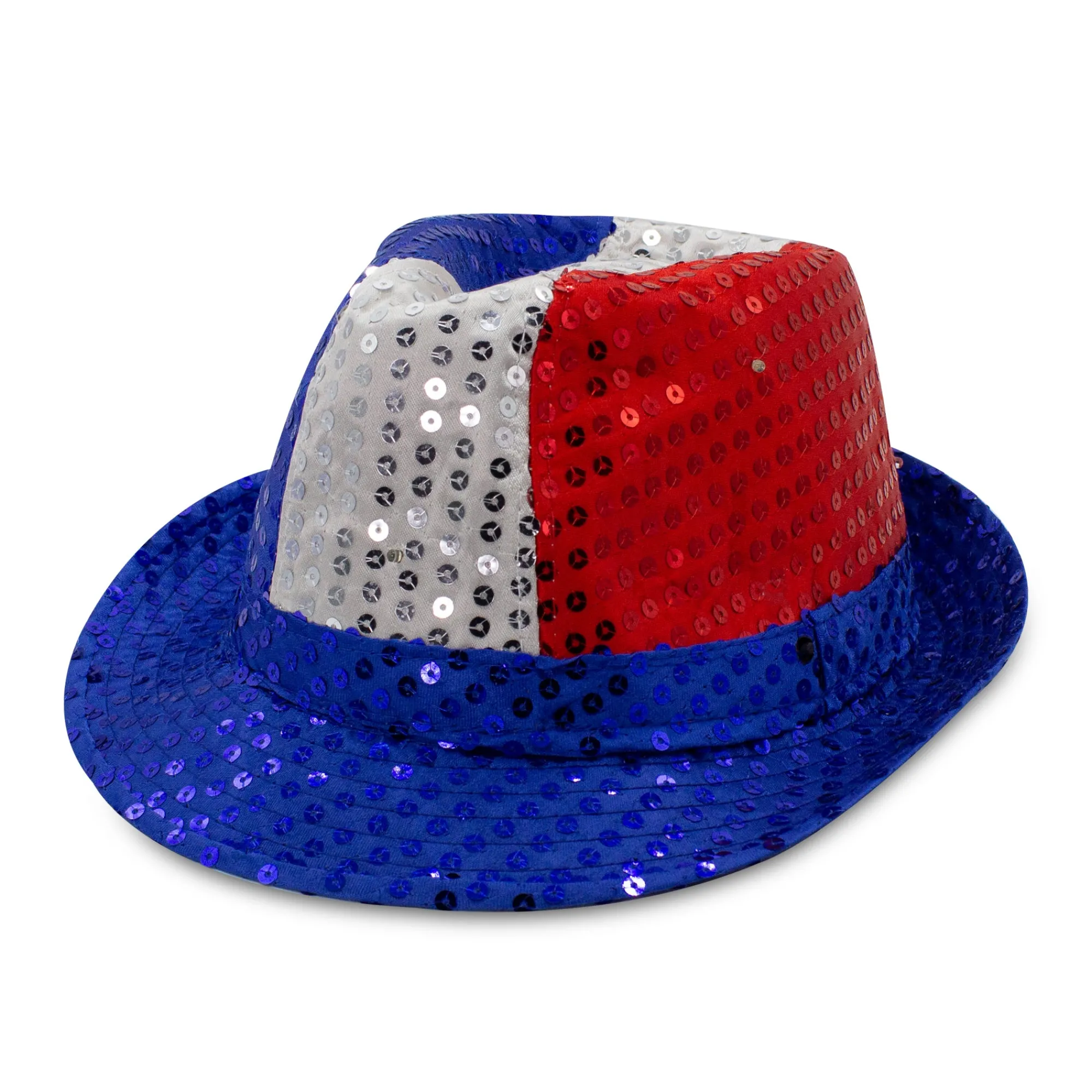 Hot Windy City Novelties LED Patriotic Sequin Fedora Hat
