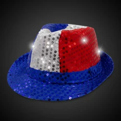 Hot Windy City Novelties LED Patriotic Sequin Fedora Hat