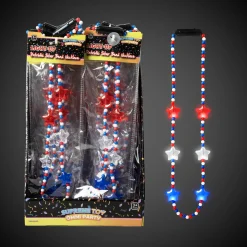 Hot Windy City Novelties LED Patriotic Star Necklaces Retail Counter Display