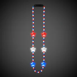 Hot Windy City Novelties LED Patriotic Star Necklaces Retail Counter Display