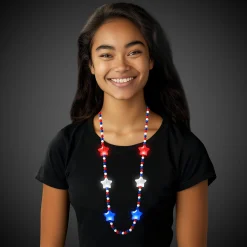 Hot Windy City Novelties LED Patriotic Star Necklaces Retail Counter Display