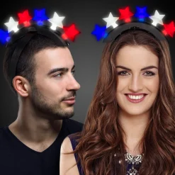 Clearance Windy City Novelties LED Patriotic Stars Mohawk Headband