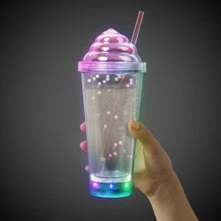 Windy City Novelties LED Pink Ice Cream Soda 13 oz. Tumbler