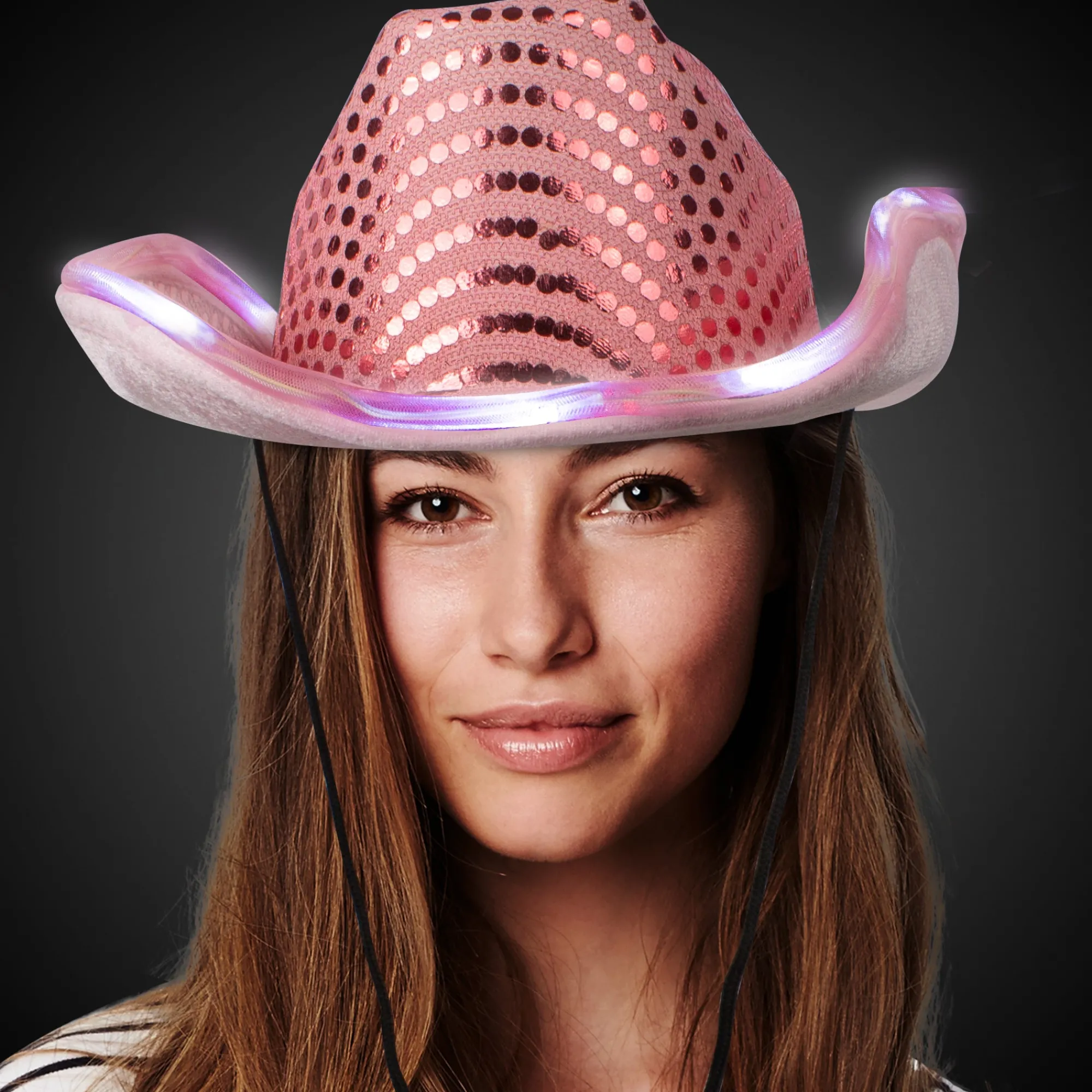 Best Windy City Novelties LED Sequin Cowboy Hat Pink