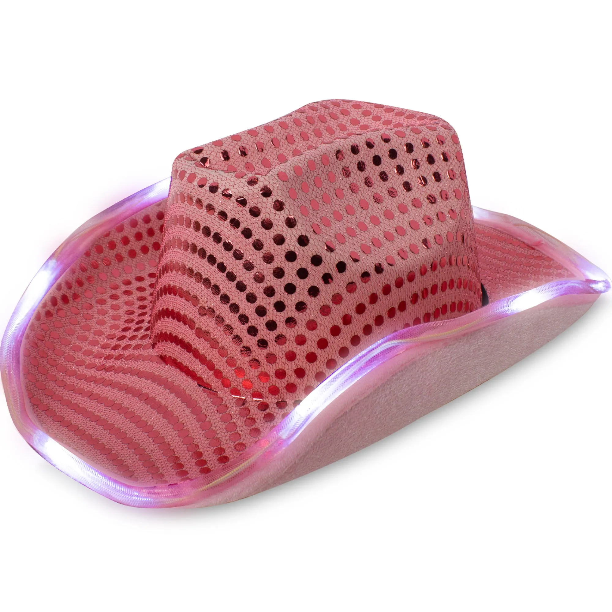 Best Windy City Novelties LED Sequin Cowboy Hat Pink