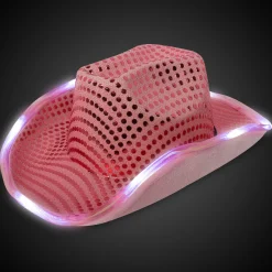 Best Windy City Novelties LED Sequin Cowboy Hat Pink