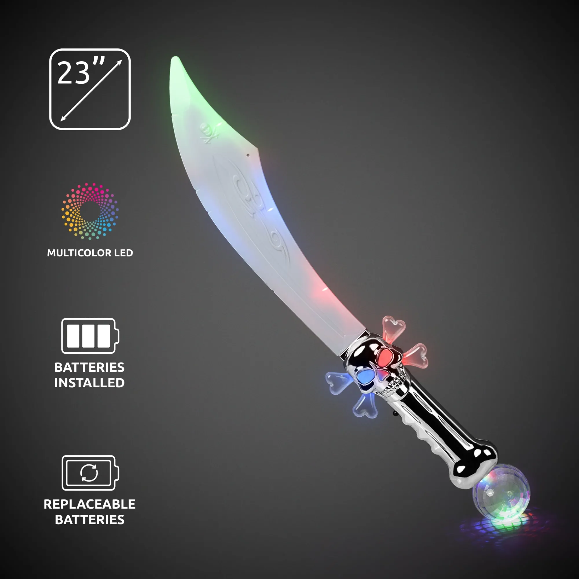 Best Windy City Novelties LED Pirate 23" Prism Ball Sword