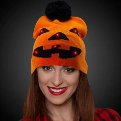 Hot Windy City Novelties LED Pumpkin Knit Beanie