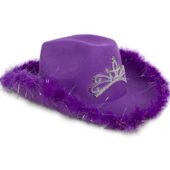 Discount Windy City Novelties LED Purple Cowboy Hat with Tiara