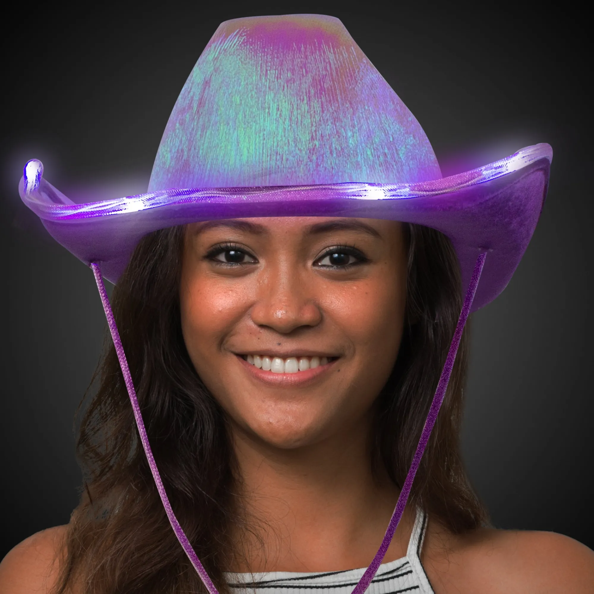Hot Windy City Novelties LED Purple Iridescent Cowboy Hat