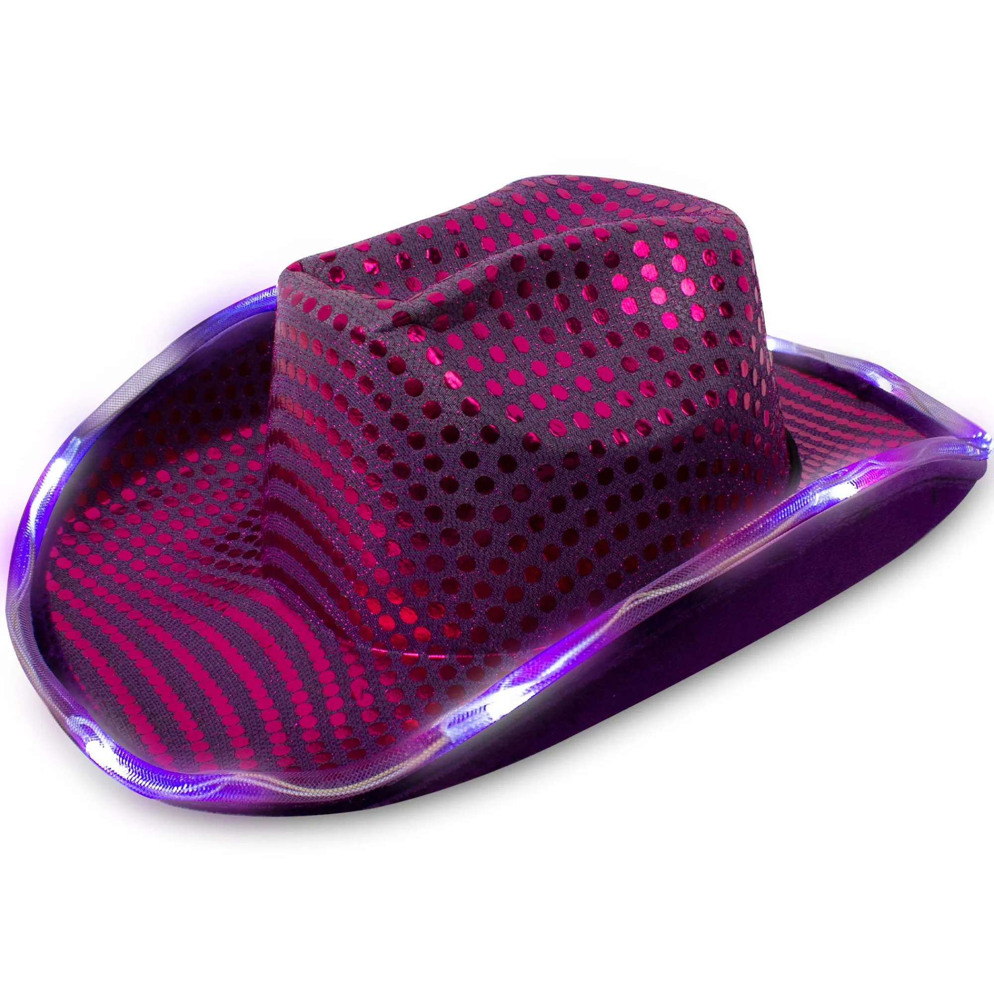 Windy City Novelties LED Sequin Cowboy Hat Purple