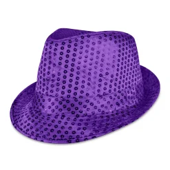 Windy City Novelties LED Sequin Fedora Hat Purple