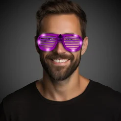 Discount Windy City Novelties LED Slotted Glasses Purple