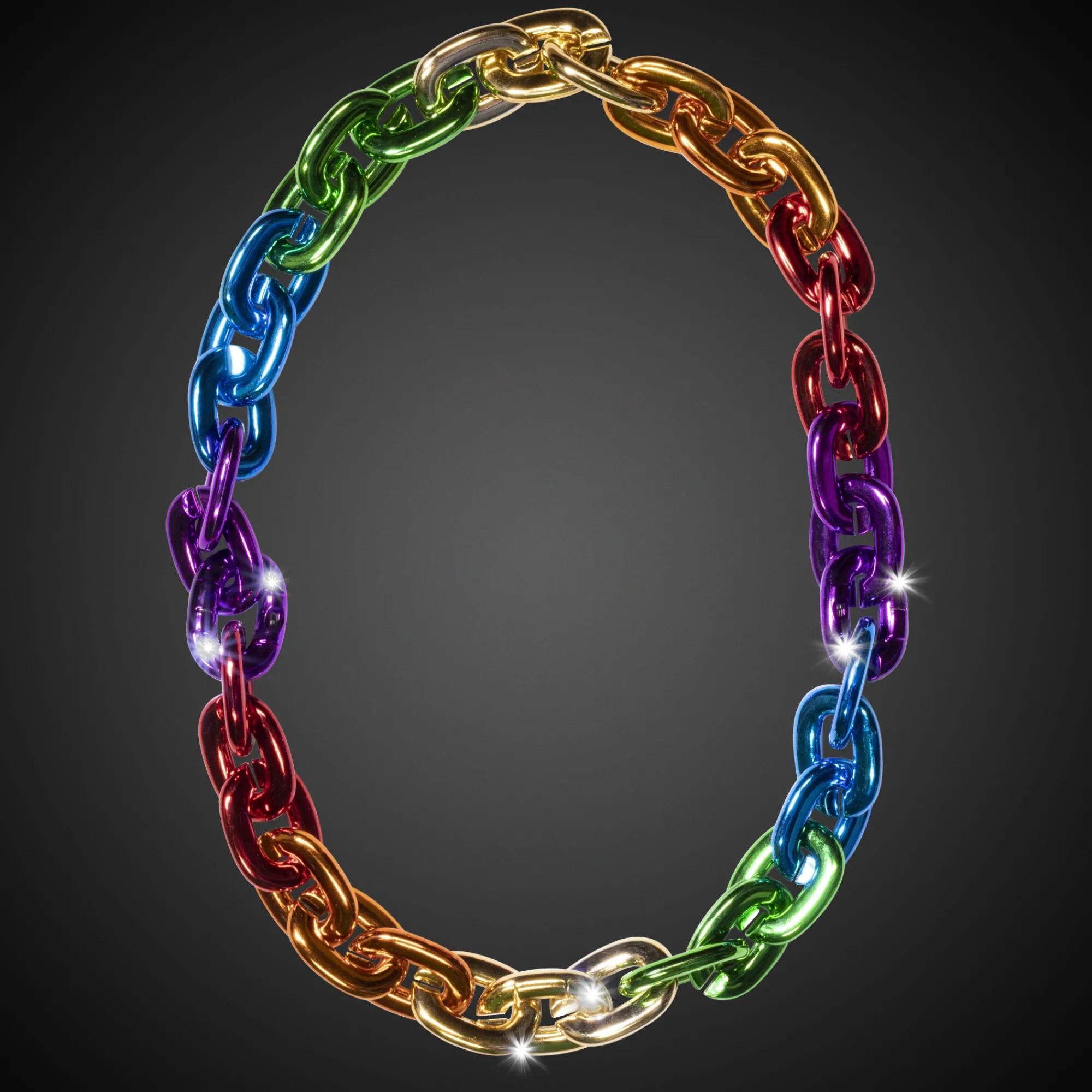 Discount Windy City Novelties LED Chain Link Necklace Rainbow