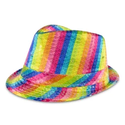 New Windy City Novelties LED Rainbow Sequin Fedora Hat