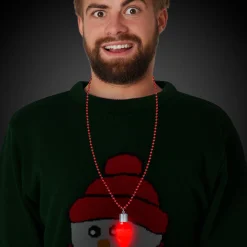 Hot Windy City Novelties LED Red Bulb Bead Necklace