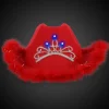 Hot Windy City Novelties LED Red Cowboy Hat with Tiara
