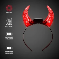 New Windy City Novelties LED Red Crystal Devil Horns Headband
